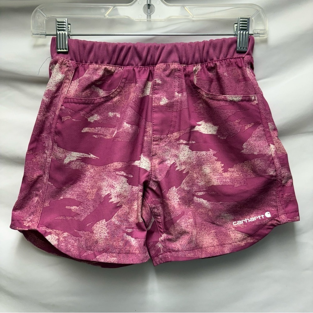 Carhartt Lightweight Ripstop Camo Pink Girls 12 Shorts